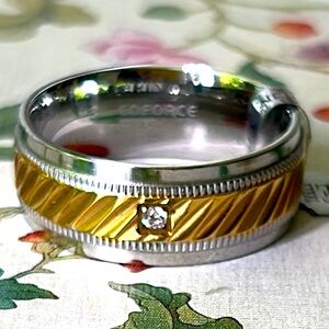Edforce Gold and Silver Men's Ring steel size 12